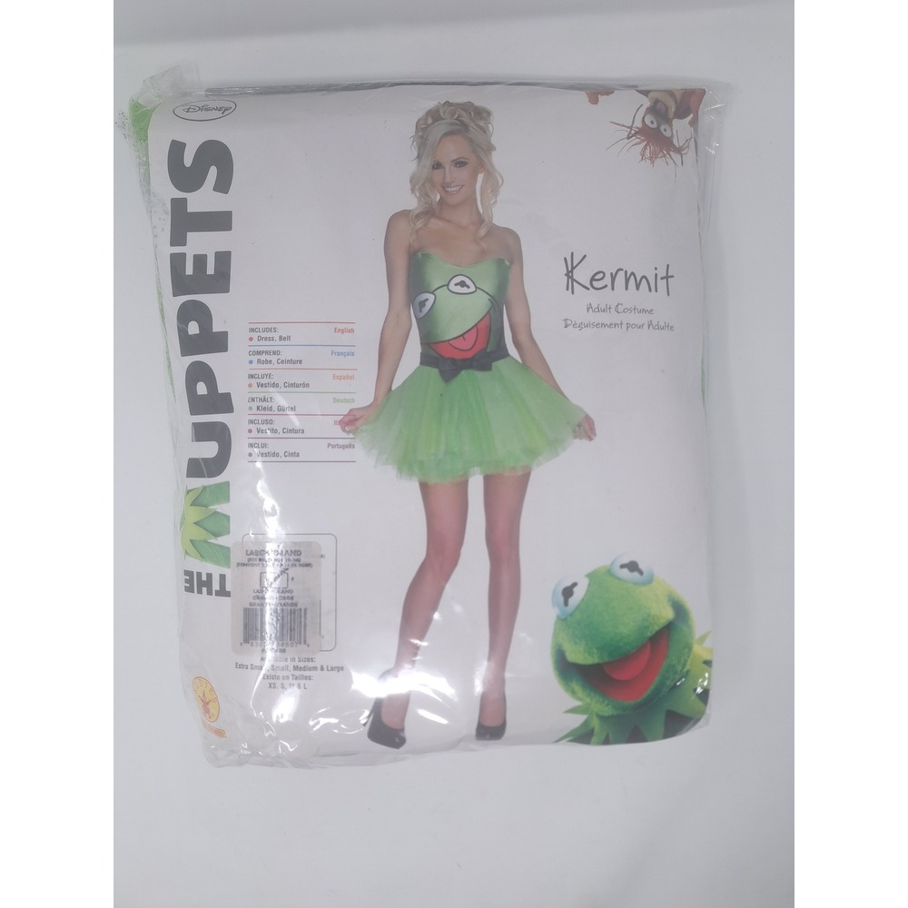 Disney The Muppets Kermit the Frog Adult Costume Rubies Green Tutu Dress L 10-14